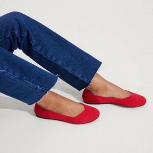 Rothy’s Round Toe Flat in Red